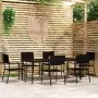 Juego de comedor para jardín 7 piezas negro de , Conjuntos de jardín - Ref: Foro24-3099593, Precio: 392,21 €, Descuento: %
