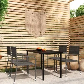 Juego de comedor de jardín 5 piezas gris de , Conjuntos de jardín - Ref: Foro24-3099585, Precio: 217,00 €, Descuento: %
