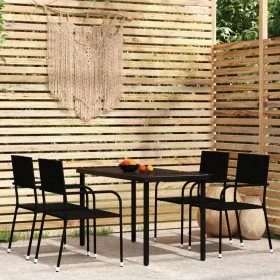 Juego de comedor de jardín 5 piezas negro by , Garden sets - Ref: Foro24-3099579, Price: 211,71 €, Discount: %