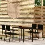 Juego de comedor de jardín 5 piezas negro de , Conjuntos de jardín - Ref: Foro24-3099579, Precio: 213,82 €, Descuento: %
