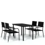 Juego de comedor de jardín 5 piezas negro de , Conjuntos de jardín - Ref: Foro24-3099579, Precio: 213,82 €, Descuento: %