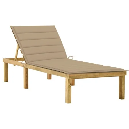 Tumbona con cojín beige madera de pino impregnada von , Liegen - Ref: Foro24-3065852, Preis: 136,42 €, Rabatt: %