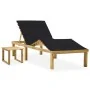 Tumbona de jardín con mesa y cojín de madera de pino impregnada von , Liegen - Ref: Foro24-3065871, Preis: 140,87 €, Rabatt: %