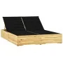 Tumbona doble y cojines negros madera pino impregnada von , Liegen - Ref: Foro24-3065976, Preis: 339,01 €, Rabatt: %