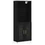 Aparador alto madera contrachapada negro 69,5x34x180 cm de , Aparadores - Ref: Foro24-3189302, Precio: 166,42 €, Descuento: %