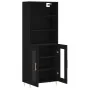 Aparador alto madera contrachapada negro 69,5x34x180 cm de , Aparadores - Ref: Foro24-3189302, Precio: 166,42 €, Descuento: %