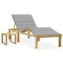 Tumbona de jardín con mesa y cojín de madera de pino impregnada von , Liegen - Ref: Foro24-3065865, Preis: 136,32 €, Rabatt: %
