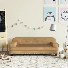 Sofá para niños de terciopelo marrón 90x53x30 cm von , Baby- und Kleinkindmöbel - Ref: Foro24-3196284, Preis: 89,72 €, Rabatt: %