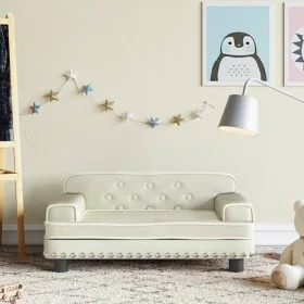 Sofá para niños de terciopelo crema 70x45x30 cm by , Baby and Toddler Furniture - Ref: Foro24-3196299, Price: 87,30 €, Discou...