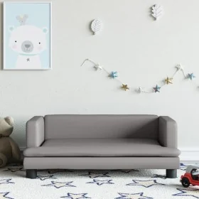 Sofá para niños de cuero sintético gris 80x45x30 cm by , Baby and Toddler Furniture - Ref: Foro24-3196315, Price: 69,28 €, Di...