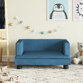 Sofá para niños de terciopelo azul 60x40x30 cm by , Baby and Toddler Furniture - Ref: Foro24-3196317, Price: 57,93 €, Discoun...