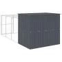 Caseta perros con corral acero galvanizado gris 214x457x181 cm by , Dog kennels - Ref: Foro24-3189120, Price: 525,58 €, Disco...