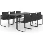 Set de comedor de jardín de 7 piezas PVC ratán negro by , Garden sets - Ref: Foro24-3060098, Price: 595,83 €, Discount: %