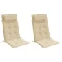 Cojines de silla con respaldo alto 2 uds tela Oxford beige de , Cojines para sillas y sofás - Ref: Foro24-361883, Precio: 37,...