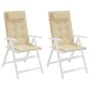 Cojines de silla con respaldo alto 2 uds tela Oxford beige de , Cojines para sillas y sofás - Ref: Foro24-361883, Precio: 37,...