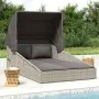 Tumbona con toldo plegable ratán sintético gris 200x114x128 cm by , Outdoor beds - Ref: Foro24-362274, Price: 358,63 €, Disco...