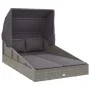 Tumbona con toldo plegable ratán sintético gris 200x114x128 cm by , Outdoor beds - Ref: Foro24-362274, Price: 358,63 €, Disco...