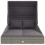Tumbona con toldo plegable ratán sintético gris 200x114x128 cm by , Outdoor beds - Ref: Foro24-362274, Price: 358,63 €, Disco...