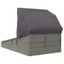Tumbona con toldo plegable ratán sintético gris 200x114x128 cm by , Outdoor beds - Ref: Foro24-362274, Price: 358,63 €, Disco...
