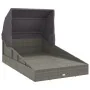 Tumbona con toldo plegable ratán sintético gris 200x114x128 cm by , Outdoor beds - Ref: Foro24-362274, Price: 358,63 €, Disco...