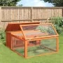 Conejera de madera maciza de pino marrón 117,5x97x47,5 cm von , Käfige und Lebensräume für Kleintiere - Ref: Foro24-172286, P...