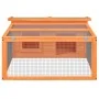 Conejera de madera maciza de pino marrón 117,5x97x47,5 cm von , Käfige und Lebensräume für Kleintiere - Ref: Foro24-172286, P...