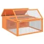 Conejera de madera maciza de pino marrón 117,5x97x47,5 cm von , Käfige und Lebensräume für Kleintiere - Ref: Foro24-172286, P...