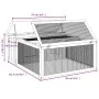 Conejera de madera maciza de pino marrón 117,5x97x47,5 cm von , Käfige und Lebensräume für Kleintiere - Ref: Foro24-172286, P...