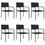 Juego de comedor de jardín 7 piezas ratán sintético negro by , Garden sets - Ref: Foro24-3156751, Price: 314,47 €, Discount: %