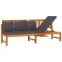 Sofá cama con cojín madera maciza acacia gris 200x60x75 cm by , Outdoor beds - Ref: Foro24-312145, Price: 361,71 €, Discount: %