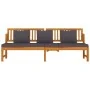 Sofá cama con cojín madera maciza acacia gris 200x60x75 cm by , Outdoor beds - Ref: Foro24-312145, Price: 361,71 €, Discount: %