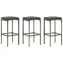 Taburetes de cocina con cojines 3 uds ratán sintético gris by , Kitchen stools - Ref: Foro24-313444, Price: 147,97 €, Discoun...