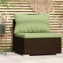 Sofá central de jardín con cojines ratán sintético marrón by , Modular outdoor sofas - Ref: Foro24-317559, Price: 90,36 €, Di...