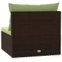 Sofá central de jardín con cojines ratán sintético marrón by , Modular outdoor sofas - Ref: Foro24-317559, Price: 90,36 €, Di...