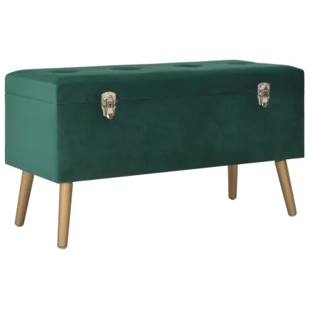 Banco con compartimento de terciopelo verde 80 cm by , Benches for halls and storage - Ref: Foro24-329929, Price: 95,40 €, Di...