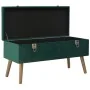 Banco con compartimento de terciopelo verde 80 cm by , Benches for halls and storage - Ref: Foro24-329929, Price: 95,40 €, Di...