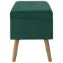 Banco con compartimento de terciopelo verde 80 cm by , Benches for halls and storage - Ref: Foro24-329929, Price: 95,40 €, Di...