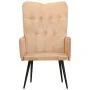 Sillón orejero de lona color crema by , Armchairs - Ref: Foro24-339651, Price: 85,74 €, Discount: %