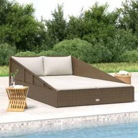 Tumbona cama de jardín ratán sintético marrón 110x200 cm by , Outdoor beds - Ref: Foro24-42666, Price: 294,72 €, Discount: %