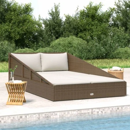 Tumbona cama de jardín ratán sintético marrón 110x200 cm by , Outdoor beds - Ref: Foro24-42666, Price: 294,72 €, Discount: %