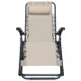 Tumbona plegable de terraza textileno crema de , Tumbonas - Ref: Foro24-47900, Precio: 98,80 €, Descuento: %