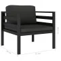 Sofá individual con cojines aluminio antracita von , Modulare Sofas für den Außenbereich - Ref: Foro24-49241, Preis: 211,30 €...