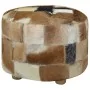 Puf de piel genuina redondo 50x50x45 cm de , Otomanas - Ref: Foro24-244548, Precio: 171,42 €, Descuento: %