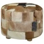 Puf de piel genuina redondo 50x50x45 cm de , Otomanas - Ref: Foro24-244548, Precio: 171,42 €, Descuento: %
