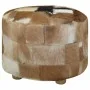 Puf de piel genuina redondo 50x50x45 cm de , Otomanas - Ref: Foro24-244548, Precio: 171,42 €, Descuento: %