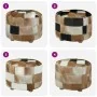 Puf de piel genuina redondo 50x50x45 cm de , Otomanas - Ref: Foro24-244548, Precio: 171,42 €, Descuento: %