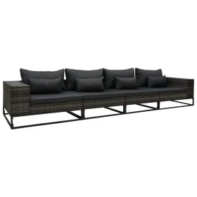 Set de sofás de jardín con cojines 4 pzas ratán sintético gris by , Outdoor sofas - Ref: Foro24-49530, Price: 648,39 €, Disco...