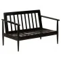 Sofá de 2 plazas cuero auténtico con madera de acacia negro by , Sofas - Ref: Foro24-246483, Price: 535,73 €, Discount: %