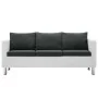Sofá de 3 plazas de cuero sintético blanco y gris oscuro by , Sofas - Ref: Foro24-247175, Price: 377,52 €, Discount: %