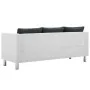 Sofá de 3 plazas de cuero sintético blanco y gris oscuro by , Sofas - Ref: Foro24-247175, Price: 377,52 €, Discount: %